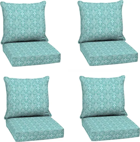 Miniatura 76 de Arden Outdoor Deep Seat Cushion Set, 24 x 24 pulgadas, Cojín para exteriores resistente al clima, a la lluvia y a la decoloración para silla, sofá