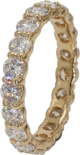 Miniatura 3 de Anillo de boda de eternidad de oro amarillo de 14 quilates con diamantes cultivados en laboratorio (2.50 cttw, color I-J, claridad VS2-SI1), Metal