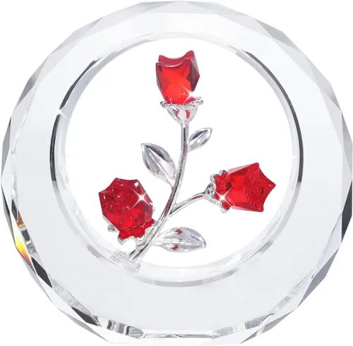 Miniatura 14 de LONGWIN Figura de cesta de flores de loto de cristal, decoración de arte coleccionable, decoración artística de Feng Shui, adornos decorativos