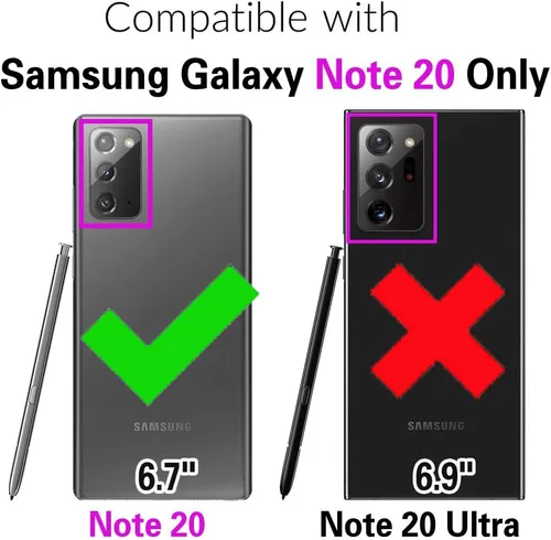 Miniatura 2 de Asuwish Funda de teléfono para Samsung Galaxy Note 20 Glaxay Note20 5G con protector de pantalla de vidrio templado y soporte para tarjeta de Azul