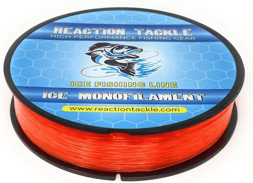 Miniatura 2 de Reaction Tackle Línea de pesca de monofilamento de hielo, línea de pesca en hielo de alto rendimiento con baja memoria, alta resistencia a