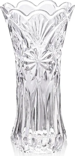 Miniatura 9 de JASVIC Jarrones de cristal de 12 pulgadas para flores, florero de cristal texturizado de orquídea, elegante y moderno jarrón decorativo para sala