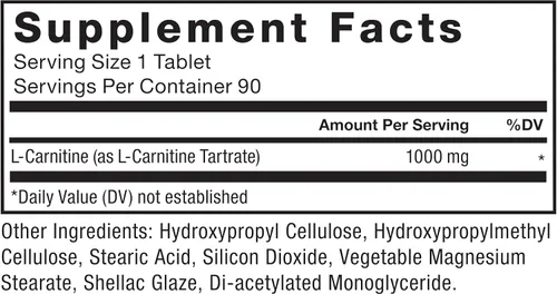 Miniatura 6 de Force Factor Suplemento de L-carnitina, L Carnitina Tartrato de 1000 mg cápsulas para convertir la grasa en energía, apoyar la recuperación muscular