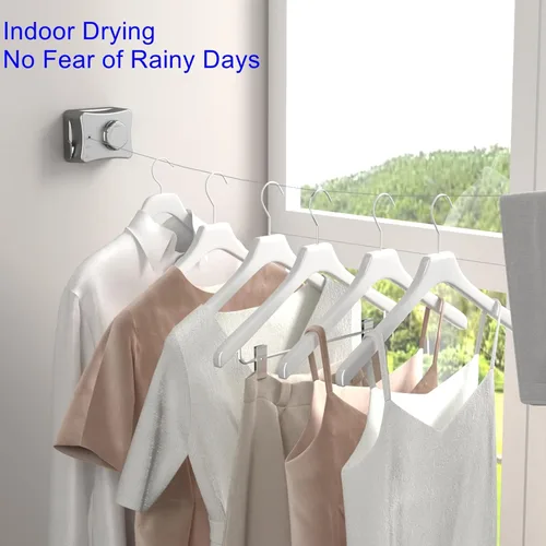 Miniatura 3 de Línea de ropa retráctil que retrae al aire libre interior,Anti Flacidez Impermeable Bloqueo Mejora Gris W-anti Sag-gris