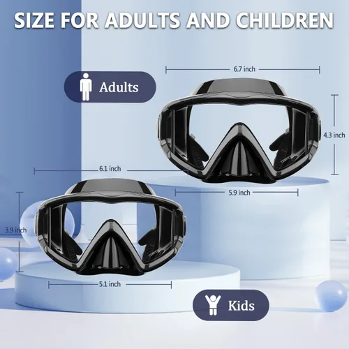 Miniatura 8 de Máscara de buceo Anti-niebla Natación Snorkel máscara adecuada para adultos Buceo Natación Snorkel Gafas Máscaras Negro