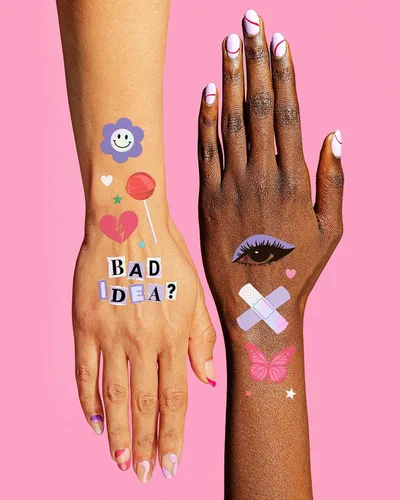Miniatura 3 de xo, Fetti Tatuajes temporales de fiesta de mariposa morada - 64 estilos Recuerdos de tatuaje de despedida de soltera, accesorio de cumpleaños