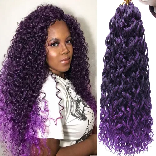 Miniatura 11 de GoGo Curl Crochet Hair 18 pulgadas onda de agua pelo sintético bohemio ganchillo trenzado jengibre onda profunda extensiones de cabello trenzado