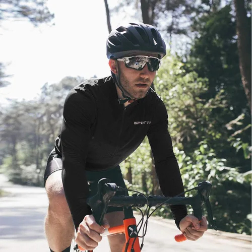 Miniatura 7 de Spotti Playera de mangas largas para ciclismo, para hombre. Remera para ciclismo, transpirable y de secado rápido.