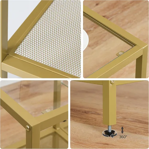 Miniatura 8 de HOOBRO Soporte de TV con luces LED y tomas de corriente para televisores de hasta 65 pulgadas, moderna mesa consola de TV de vidrio templado de 55