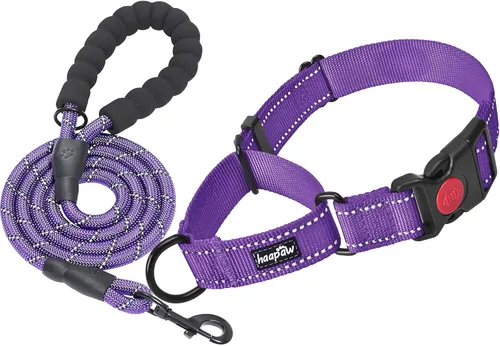 Miniatura 11 de haapaw Paquete de 2 collares de perro Martingale con hebilla de liberación rápida reflectantes, collares de entrenamiento para perros pequeños, Negro