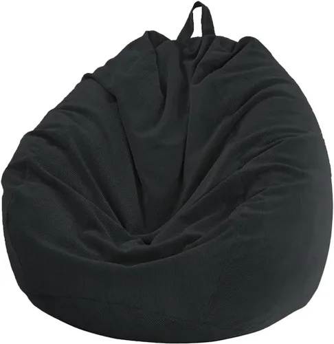 Miniatura 16 de Lukery Puf para adultos (sin relleno), funda de puf de color sólido, puf de pana, cómodo puf perezoso, almacenamiento de animales de peluche
