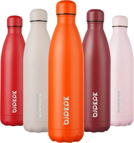 Miniatura 60 de BJPKPK Botellas de agua de acero inoxidable con aislamiento de 17 onzas, mantiene el frío y el calor, brillante oro rosa Oro rosa brillante