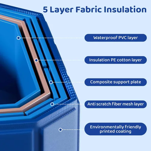 Miniatura 6 de Bañera plegable portátil, bañera independiente sin instalación, bañera de baño para remojo, cabina de ducha plegable para baño caliente y hielo Azul
