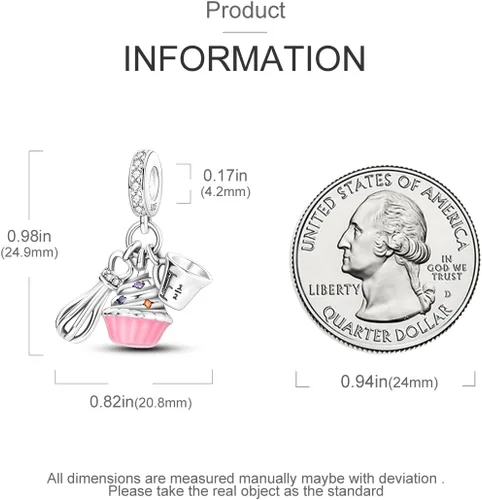 Miniatura 4 de Hapour Dijes de plata de ley 925 para pulseras, collar, joyería europea, colgante de cuentas para mujeres y madres