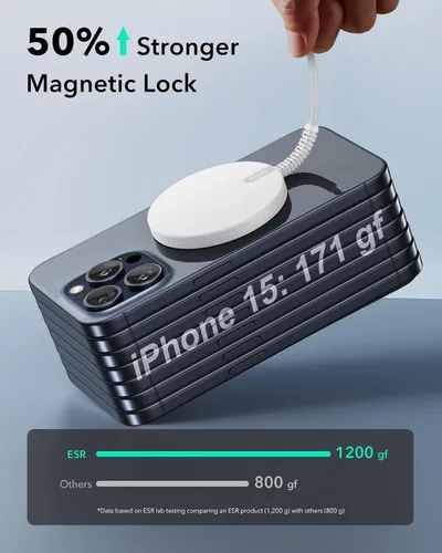 Miniatura 3 de ESR Cargador MagSafe de 15 W, cargador inalámbrico para iPhone Air 17-12, almohadilla de carga magnética Apple para AirPods 4/3/Pro/Pro 2, Galaxy