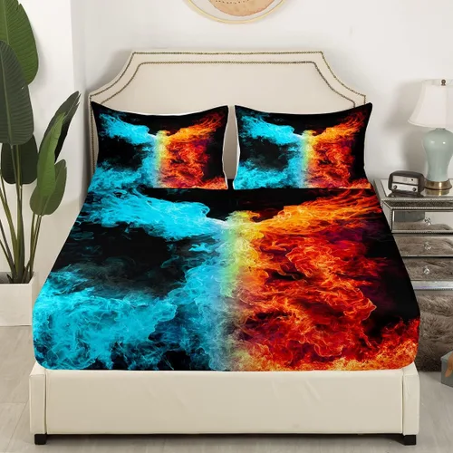 Miniatura 2 de Erosebridal Phoenix - Juego de sábanas de tamaño matrimonial, juego de sábanas bajeras de Phoenix con estampado de pájaro mágico para niños, Color 14