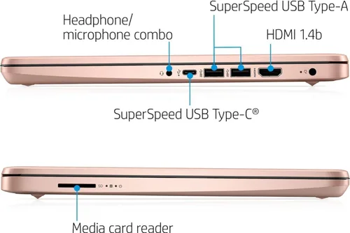 Miniatura 7 de HP Nuevo portátil delgado HD de 14 pulgadas, procesador Intel Celeron de cuatro núcleos, 4 GB de RAM, 128 GB (64 GB eMMC+ tarjeta de 64 GB), Wi-Fi