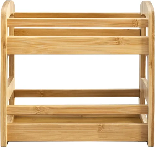 Miniatura 4 de Totally Bamboo Organizador de especias de 2 estantes, estante organizador para encimera de cocina o armario
