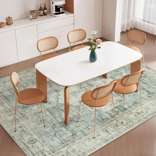 Miniatura 3 de LIVEBOX Alfombra lavable de 5 x 7 pies, para sala de estar, dormitorio, antideslizante, estilo bohemio, para interiores, para comedor, oficina