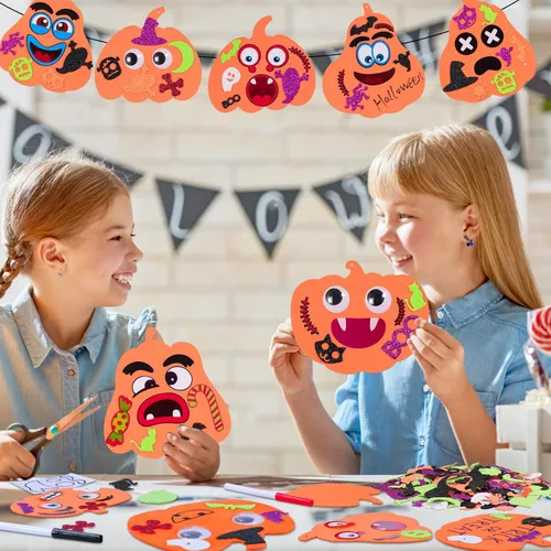 Miniatura 4 de Max Fun 332 piezas de manualidades de Halloween para niños, actividades de Halloween, calabazas de espuma para manualidades, kits de regalo, juego