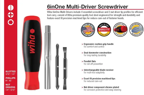 Miniatura 7 de Wiha 77890 SoftFinish 6enUno Destornillador Múltiple