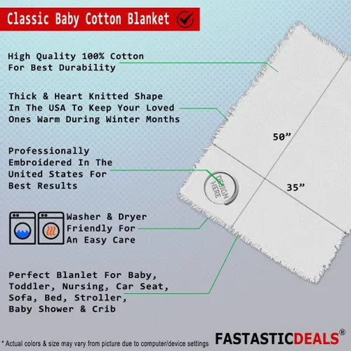 Miniatura 2 de Fastasticdeals Ropa de cama de bebé, mantas para niños y niñas Star of David Jewish B Cotton solo diseño blanco