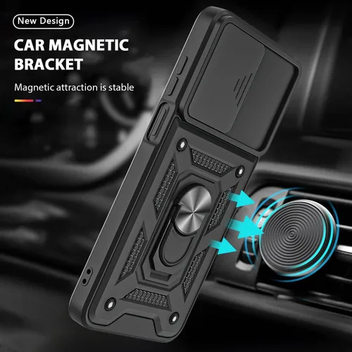 Miniatura 5 de Funda para Moto G Power 5G 2023 con cubierta deslizante para cámara y 2 protectores de pantalla HD, soporte de anillo de rotación de 360°