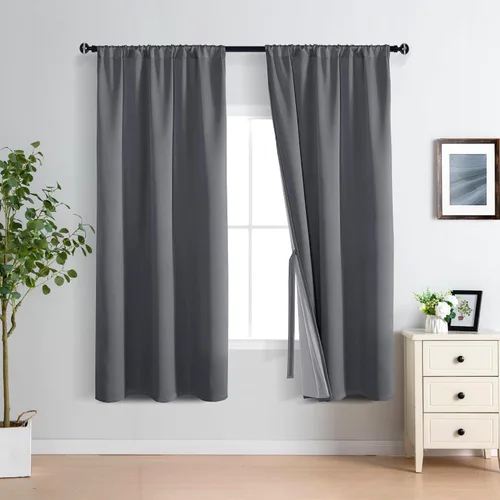 Miniatura 31 de XWZO Cortinas Opacas 100% Blancas - Cortinas de Bloqueo Total de Calor y Luz con Forro Negro para Dormitorio/Cuarto de Lavado, Paneles de Ventana