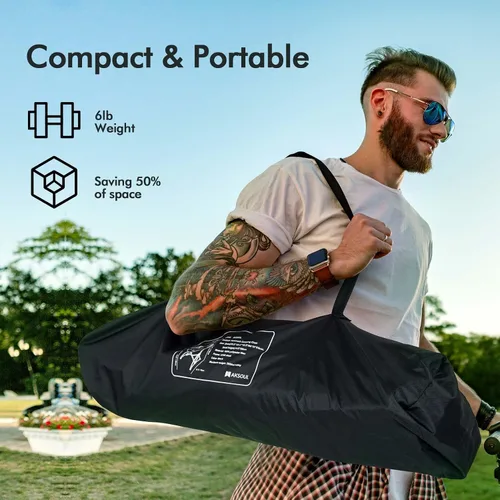 Miniatura 6 de AKSOUL Silla de camping hamaca columpio: sillas plegables y portátiles con bolsa de almacenamiento, capacidad de peso para adultos de 265 libras
