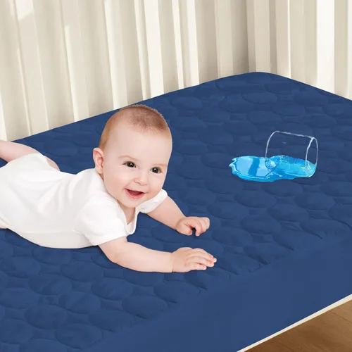 Miniatura 7 de Protector de colchón impermeable para cuna, funda de colchón para cuna para bebé, lavable a máquina y apto para secadora, protector de colchón
