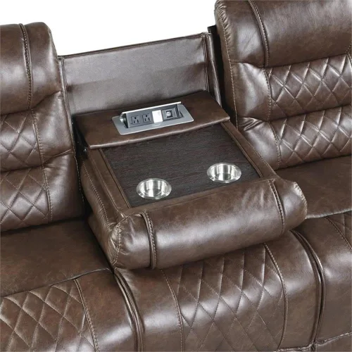 Miniatura 7 de Lexicon Derringer Wall Hugger Power - Sofá reclinable doble, color marrón