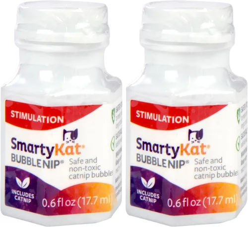 Miniatura 9 de SmartyKat Bubble Nip - Burbujas de hierba gatera para gatos y gatitos, seguras para mascotas, tamaño de prueba, 0.6 onzas líquidas