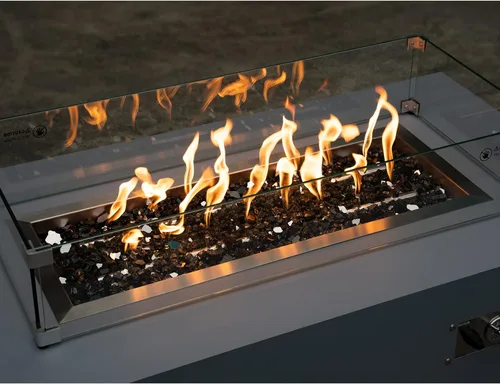 Miniatura 47 de Stanbroil - Vidrio de fuego de 10 libras – Cristal de fuego templado reflectante de 1/2 pulgada para chimenea de hoguera, azul Pacífico reflectante