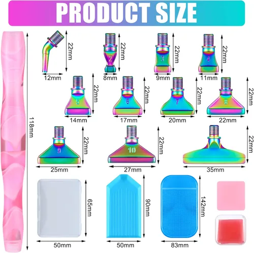 Miniatura 2 de Fuutreo 23 bolígrafos de arte de diamante, herramientas de pintura, accesorios de pintura de diamante 5D, 4 bolígrafos de arte, kits de puntas