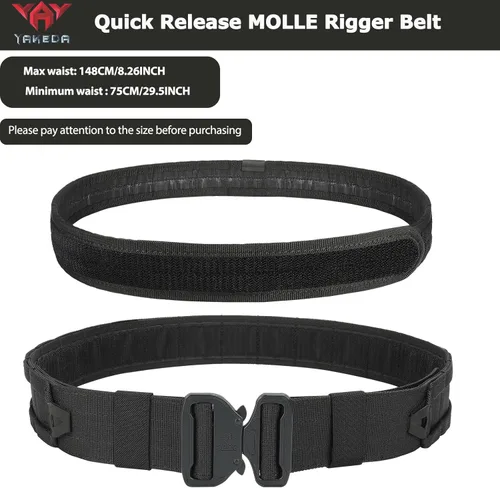 Miniatura 3 de YAKEDA Molle - Cinturón de batalla con accesorios – Cinturón táctico de combate Airsoft resistente (8 piezas)