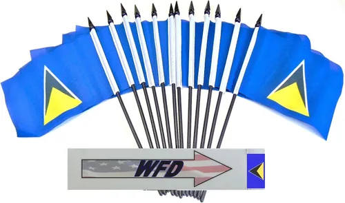 Miniatura 103 de World Flags Direct Banderas en miniatura de poliéster de Afganistán, paquete de 12, decoración de mesa de fiesta, desfiles, 4 x 6 pulgadas, verde