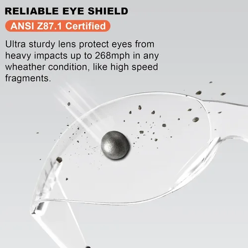 Miniatura 3 de Gafas de seguridad ANSI Z87.1 transparentes, paquete de 120, gafas de seguridad para hombres y mujeres, gafas de protección resistentes a arañazos e