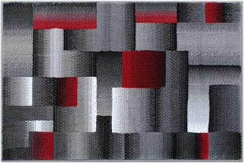 Miniatura 17 de Masada Rugs, Alfombra de Área Moderna Contemporánea, Azul Gris Negro (2 Pies X 3 Pies) Tapete