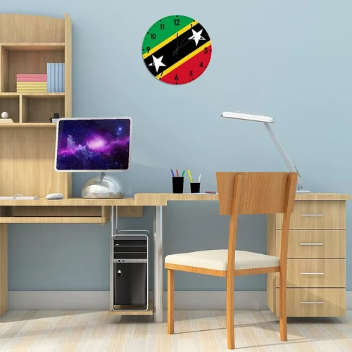 Miniatura 732 de Cheyan Reloj de pared con bandera de Canadá de 12 pulgadas, silencioso, sin tictac, de PVC, funciona con pilas, reloj redondo decorativo, regalo