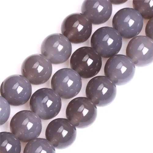 Miniatura 34 de GEM-Inside Cuentas sueltas de piedra natural de lava negra de 8 mm, redondas, piedra de energía para hacer joyas 15' Negro