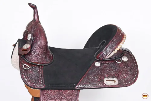 Miniatura 2 de HILASON Western Horse Treeless Trail Barrel Saddle American Leather Tan Horse Saddle Western Saddle Treeless Saddle Saddle for Horses