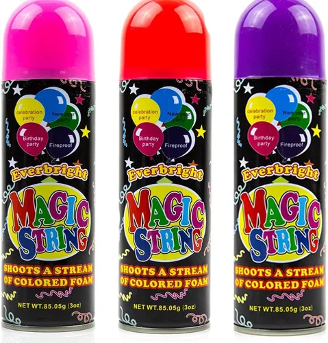 Miniatura 6 de Toysery Party Streamer - La mejor cuerda de pulverización para niños. Eleva tus celebraciones con diversión loca. Viene con 24 cuerdas de aerosol