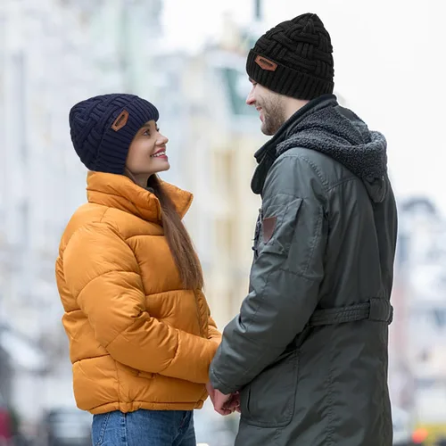 Miniatura 58 de Loritta Gorro de invierno cálido de punto grueso y holgado para hombre