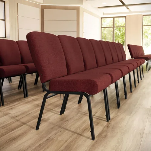 Miniatura 2 de Flash Furniture Advantage Signature Elite - Silla de iglesia granate, 20 pulgadas de ancho