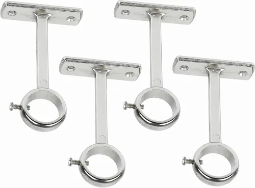 Miniatura 9 de KXLife Soporte de barra de cortina para montaje en techo, soporte resistente para montaje en techo o pared (juego de 2, níquel)