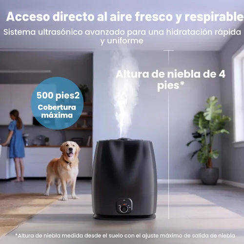 Miniatura 4 de Everlasting Comfort Humidificadores de 6 L para dormitorio, silencioso, tiempo de funcionamiento de 50 horas, sin filtro, humidificador de niebla