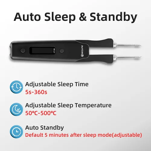 Miniatura 7 de SEQURE HT140 - Kit de soldador de pinzas calientes portátiles 2 en 1, calentamiento rápido en 2s, 122-932 ℉, 3 temperaturas preestablecidas