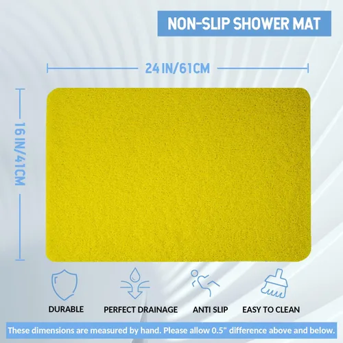 Miniatura 141 de Hargiis - Tapete antideslizante de secado rápido para tina y ducha, tapete exfoliante para pies, para baño, cocina u hotel, beige, 24 x 16 pulgadas