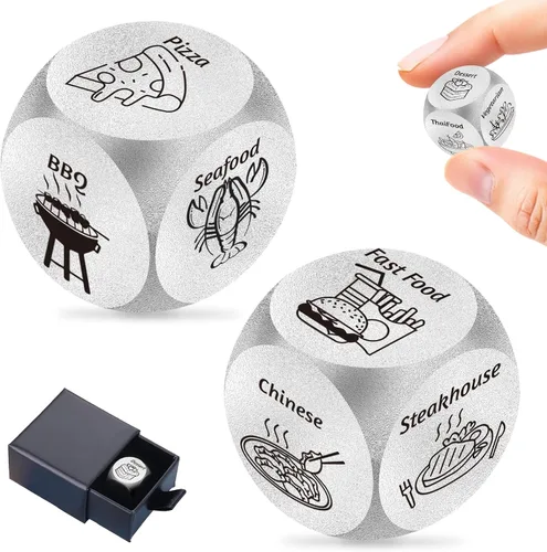 2 piezas de regalos de aniversario de boda, juegos de dados de comida para adultos, juegos interactivos de dados nocturnos para esposa, marido, día