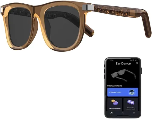 Miniatura 6 de VR SHINECON Best Tech Gifts - Lentes de sol con traducción AI 2025, traductor inteligente de voz y fotos, control táctil dual, encendido/apagado